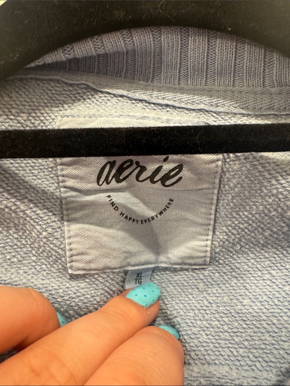 aerie pale blue crewneck pullover - Picture 2 of 2